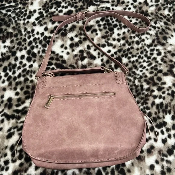 Urban Expressions women’s dusty pink saddle bag boho - Picture 2 of 13